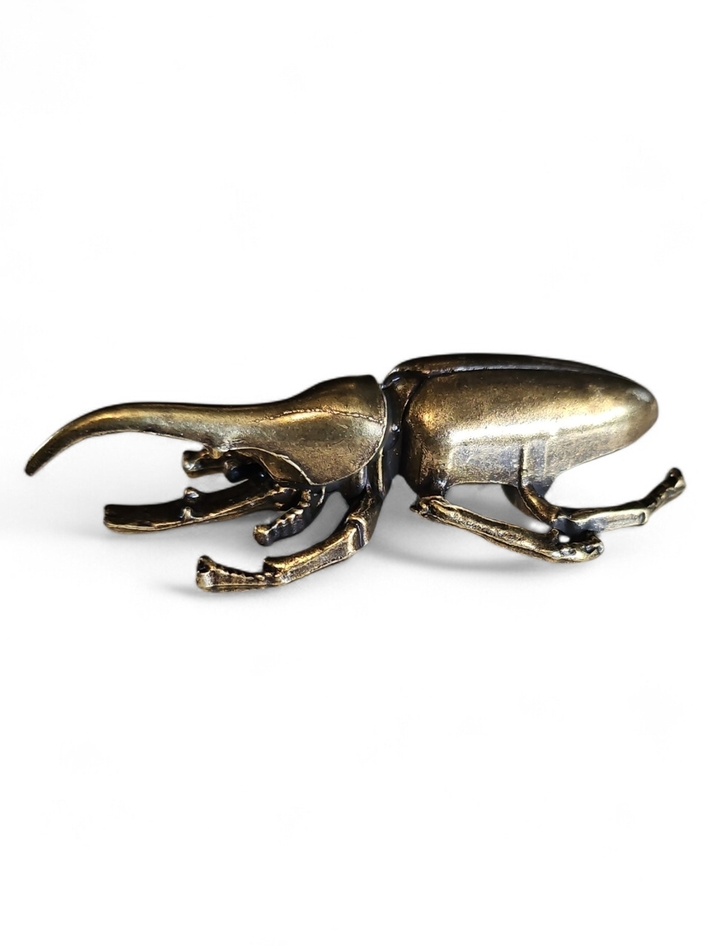 Brass Tone Stag Beetle Figurine